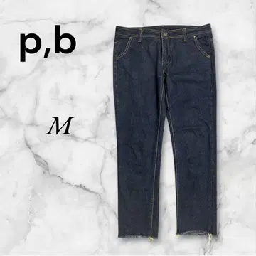 폴린느 브로 데님 로우라이즈 앵클 기장 M 사이즈 슬림 팬츠