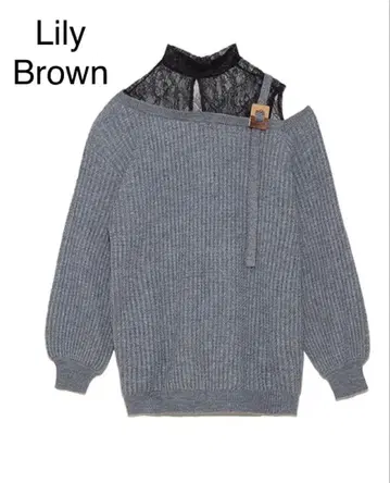 Lily Brown 레이스 절개 원숄더 니트