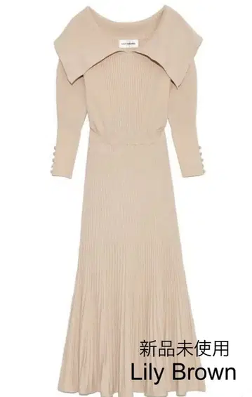미사용 LILY BROWN 빅 카라 니트 원피스