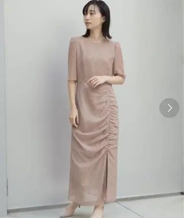 kaene 라메 도비 슬릿 드레스