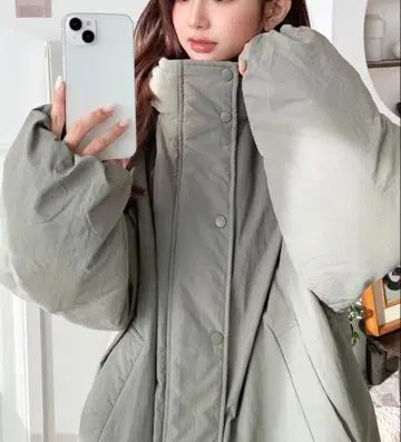 바스락 나일론 안감 퀼트 몬스터 후드 자켓