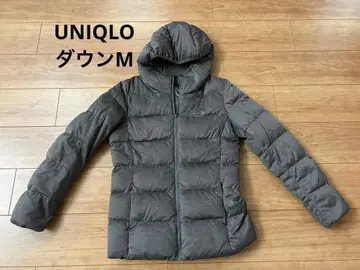 유니클로 UNIQLO 그레이 여성용 다운 자켓 후드 부착