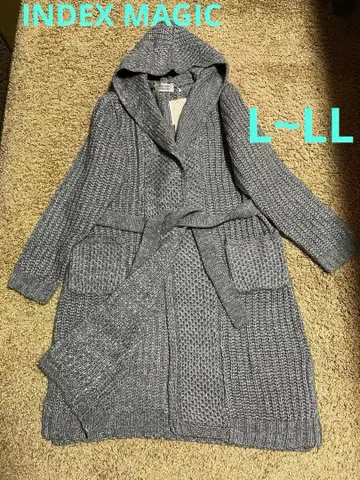 인덱스 매직 후드 니트 롱 가디건 코트 L~LL 새상품