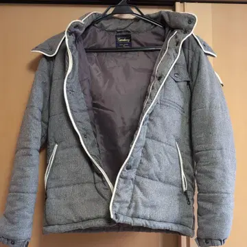 Gembony 후드 부착 그레이 자켓 충전솜 블루종 S