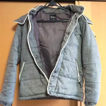 Gembony 후드 부착 그레이 자켓 충전솜 블루종 S