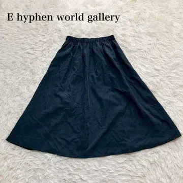 E hyphen world gallery 플레어 스커트 절개 도트 도트