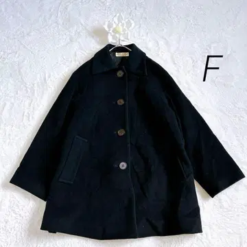 아비뇽빌라 F 울 100% 긴팔 코트 블랙 피코트