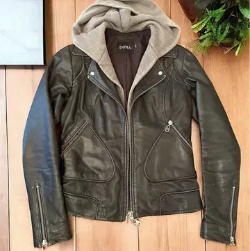 DOMA 가죽 자켓 라이더 블랙 S 후드 부착