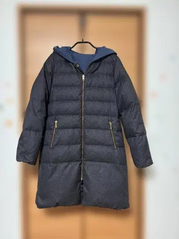 VIS 후드 부착 다운 자켓 리버서블