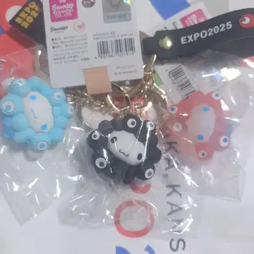 먀쿠먀쿠 시나몬 롤 키링 3점 블랙 클리어 최애 컬러