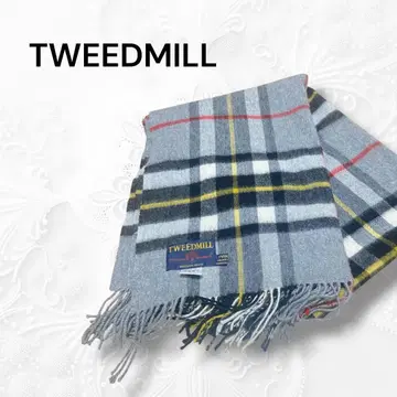 TWEEDMILL 트위드밀 체크 스톨 그레이 울 100%