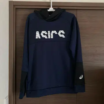 asics 후드 부착 네이비 후드티