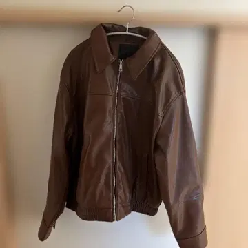 ZARA 브라운 가죽 자켓 M