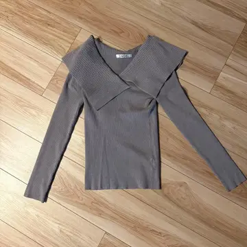 SNIDEL 그레이 리브 니트 긴팔 상의