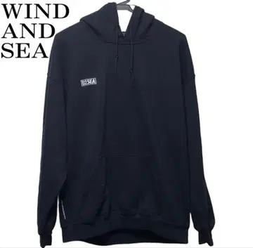 K529-30 윈드앤씨 후디 후드티 블랙 로고 L 프린트