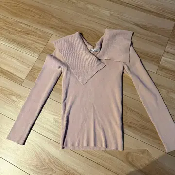 SNIDEL 핑크 리브 니트 긴팔