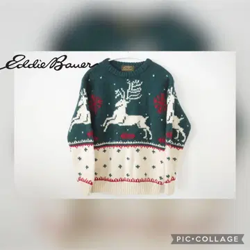 Eddie Bauer 사슴 패턴 스웨터 M