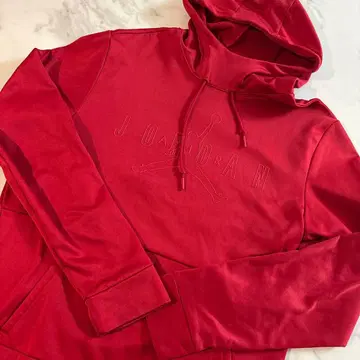 Jordan 빨간색 후드 부착 후드티 L