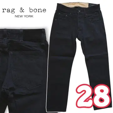 새상품급 러그앤본 rag&bone 셀비지 테이퍼드 블랙 데님 팬츠