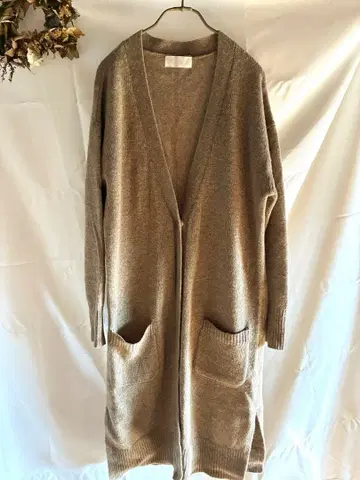 프레임워크 울 100% 롱 니트 가디건