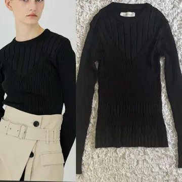 유나이티드 도쿄 UNITED TOKYO 블록 리브 니트