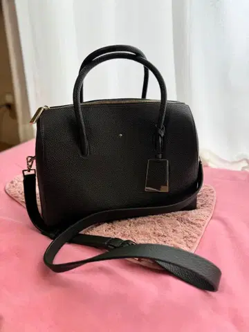 케이트 스페이드 미사용 그린 블랙 가죽 핸드백