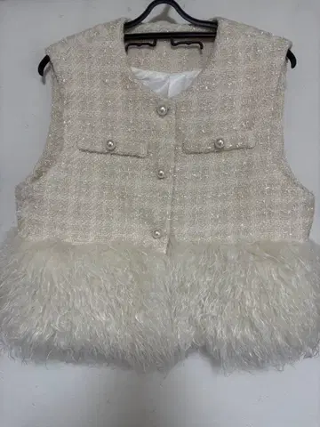 새상품 GLAMOROUS GARDEN 글래머러스 가든 트위드 퍼 베스트