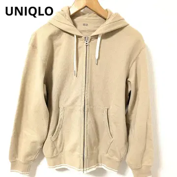 UNIQLO 유니클로 맨투맨 풀 집업 후드티 S 사이즈 베이지