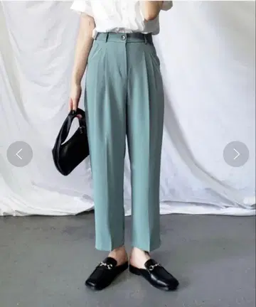 밈 셀렉 하이웨스트 컬러 턱 슬랙스 [ S ] 슬림 레그 아름다운 실루엣