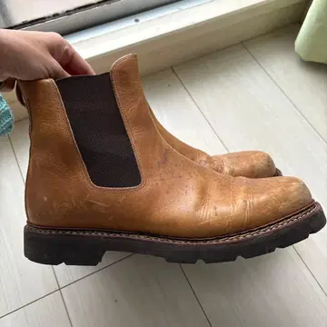 AIGLE 브라운 사이드 고어 부츠 가죽 43 27.5cm