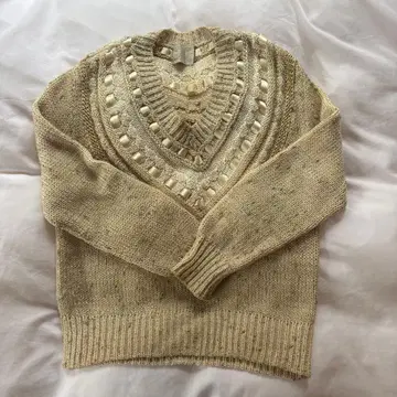 s 베이지 니트 스웨터