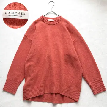 MACPHEE 캐시미어 울 니트 스웨터 크루넥 오렌지
