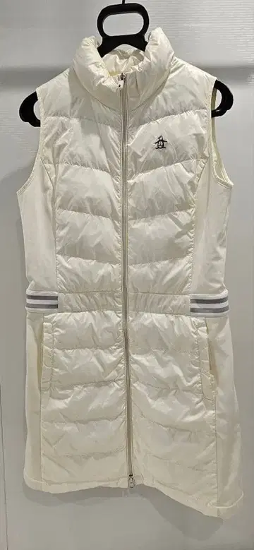 화이트 다운 슬리브리스 원피스