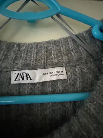 ZARA 그레이 리브 니트 스웨터 L