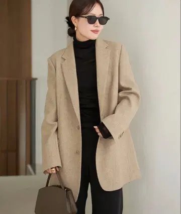 plage 빅 테일러드 자켓 카멜