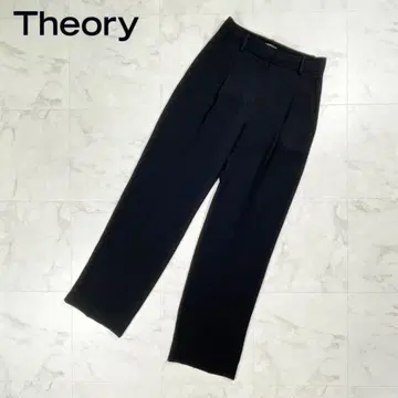 띠어리 세미 와이드 슬랙스 센터 프레스 스트레이트 블랙 0*HD587