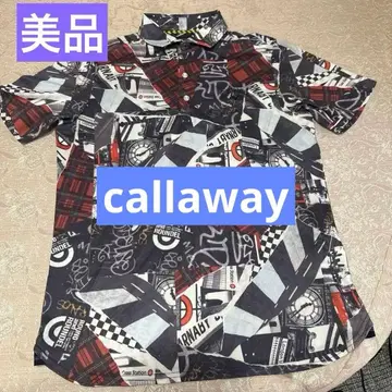 callaway 골프 반팔 셔츠 체크 무늬 그래픽