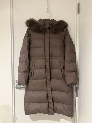 iena 후드 부착 롱 다운 코트