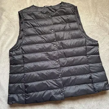 워셔블 다운 블랙 노카라 베스트 2XL