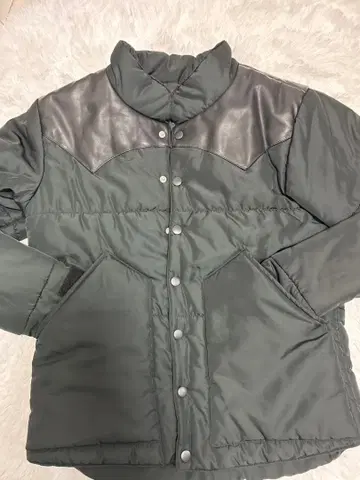 nano BASE 가죽 요크 다운 자켓 S 블랙