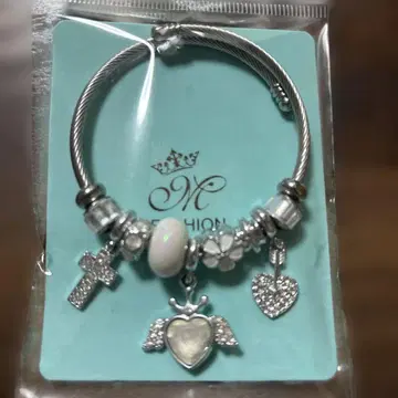 만박 네팔관 팔찌 실버 하트 크로스