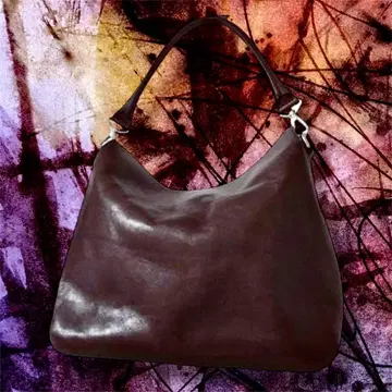 HIROFU 가죽 다크 브라운 핸드백 vintage 모리걸