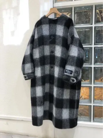 BEAMS BOY / 노카라 버팔로 체크 코트