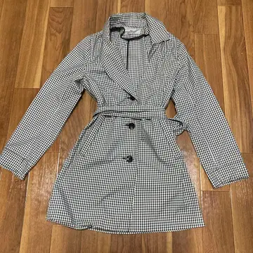 Viaggio blu 깅엄 체크 트렌치코트 비아지오 블루