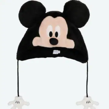 미키마우스 귀 달린 플리스 모자 팬캡 머리띠
