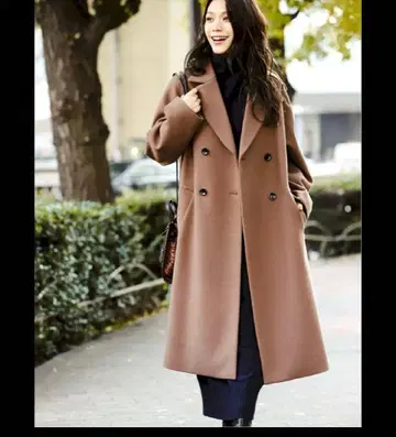 BAYFLOW 울리 테크 더블 체스터 코트 S 사이즈 브라운