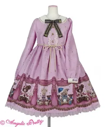 Angelic Pretty Dream Bear 원피스 핑크 긴팔