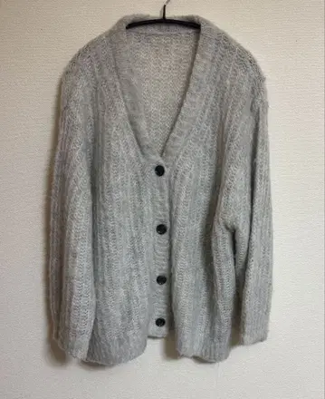 모헤어 믹스 V 가디건 저널 스탠다드 리룸 그레이