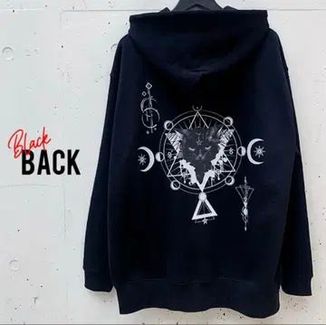 PSYCHE/TRIBAL CAT/고양이/병맛 귀여운 후드티/블랙/L