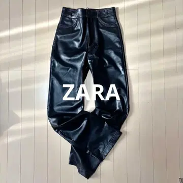 ZARA 블랙 가죽 팬츠 XS